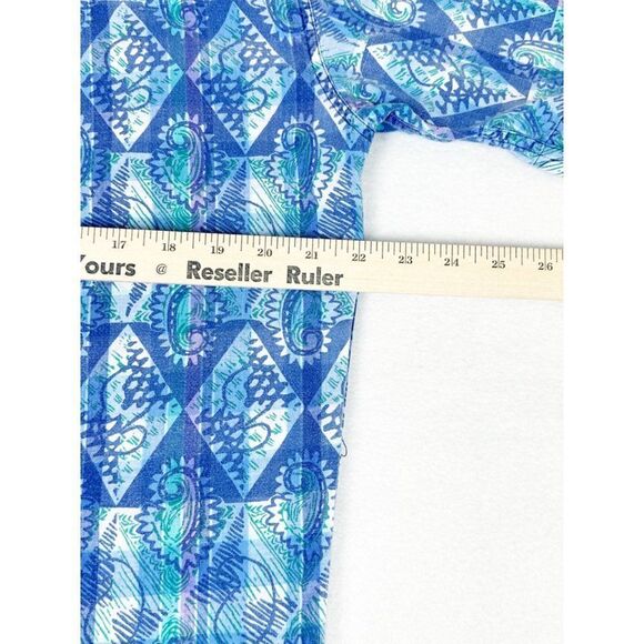 Vintage Chaps Ralph Lauren Shirt Medium Paisley Blue Purple Button Front - Picture 9 of 10